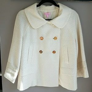 Lilly Pulitzer Cream Tweed Blazer Jacket